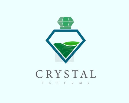 Illustration for Crystal elegant liquid perfume icon symbol logo template illustration - Royalty Free Image