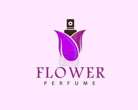 Illustration for Elegant flower perfume essence aroma logo template illustration - Royalty Free Image