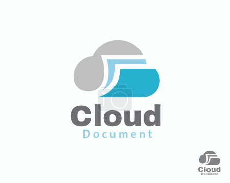 Ilustración de Abstracto nube datos papel negocios logotipo icono símbolo ilustración - Imagen libre de derechos