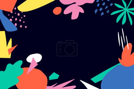 Illustration for Free vector trendy hand drawn minimal background and abstract shapes wallpaper - Royalty Free Image