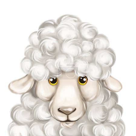 Photo for Cute sheep portrait. Hand drawn sheep nursery illustration - Royalty Free Image