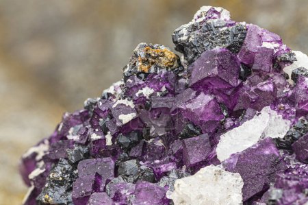Photo for Detailed macro of purple fluorite crystals - Royalty Free Image