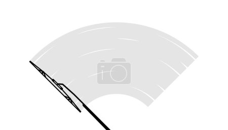 Illustration for Wipers are clearing the windshield. Wiping for the windshield of a car. Clean window, wiper blades. Vector illustration - Royalty Free Image