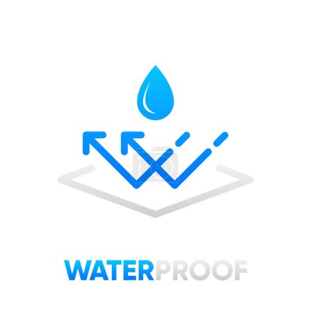 Illustration for Waterproof icon. Water resistant icons for package. Water drop protection concept. Logo isolated on white background. Vector illustration - Royalty Free Image