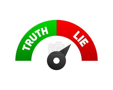 Illustration for Speed risk scale of facts and lie. Concept of thorough fact checking or easy compare evidence. Vector illustration - Royalty Free Image