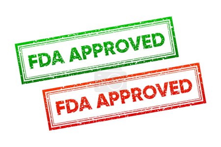 Illustration for FDA Approved Stamp. FDA Approved text. Food and Drug Administration approved stamp. Vector illustration - Royalty Free Image