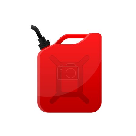 Illustration for Gasoline canister isolated on white background. Gasoline canister with a drop fuel. Canister Package For Transportation Petroleum Product. Vector Illustration - Royalty Free Image