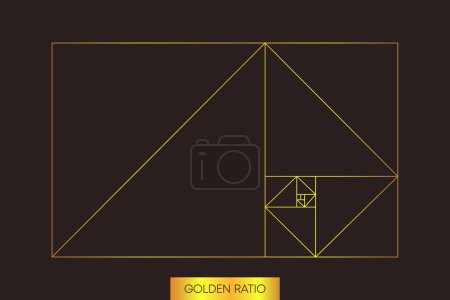 Illustration for Golden ratio. Figure in golden proportion. Geometric shapes. Minimalistic style. Vector illustration - Royalty Free Image