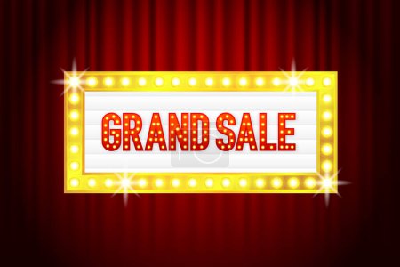 Grand Sale banner. Marquee lightbox. Grand sale banner concept. Vector illustration