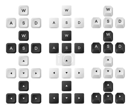 Illustration for Computer key combinations. Set of key combinations. Command set icons. Computer keyboard button set. Vector Illustration - Royalty Free Image
