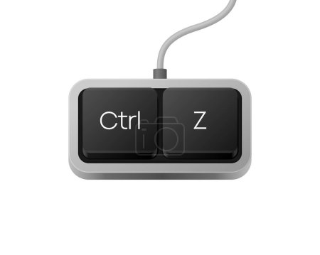 Ctrl Z or Copy Paste button combination. Computer Keyboard. Word on pc computer keyboard. Vector illustration