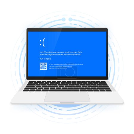 Illustration for Interrupt request level classic blue screen of death error. Error device, software and hardware problem. Vector illustration - Royalty Free Image
