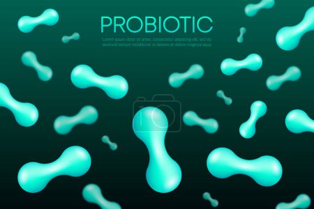 Illustration for Bacteria Probiotics. Prebiotic, Lactobacillus and Bifidobacterium. Healthy food ingredient. Vector illustration - Royalty Free Image