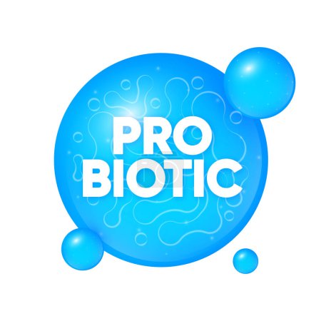Illustration for Bacteria Probiotics. Prebiotic, Lactobacillus and Bifidobacterium. Healthy food ingredient. Vector illustration - Royalty Free Image