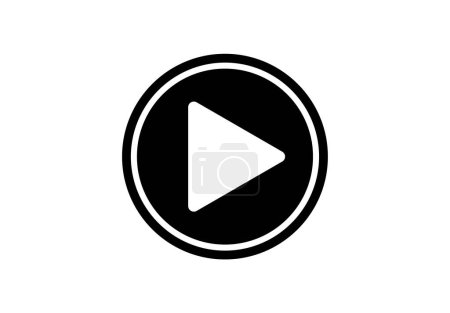 Illustration for Play button icon vector illustration on white background - Royalty Free Image