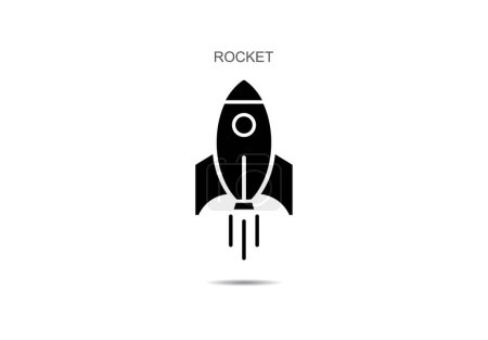 Téléchargez les illustrations : Illustration vectorielle des icônes de fusée sur fond - en licence libre de droit
