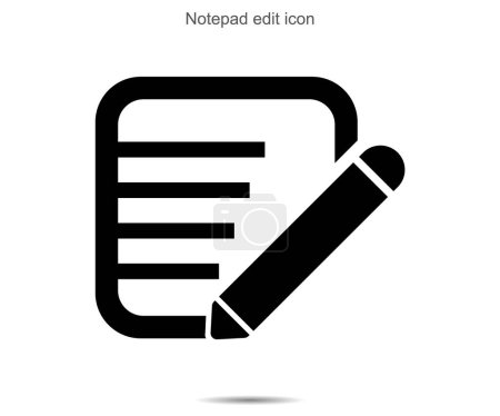 Photo for Notepad edit icon icon vector illustration on background - Royalty Free Image