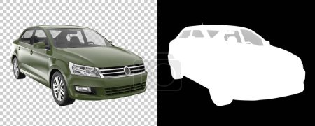Foto de Modern car isolated on background with mask. 3d rendering - illustration - Imagen libre de derechos