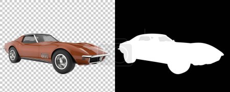 Photo for Muscle car isolated on background with mask. 3d rendering - illustration - Royalty Free Image