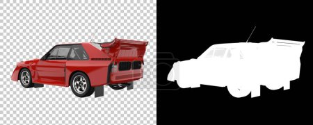 Téléchargez les photos : Race car isolated on background with mask. 3d rendering - illustration - en image libre de droit