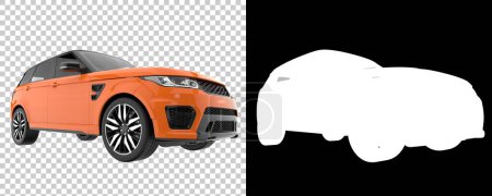 Photo for Realistic SUV isolated on background with mask. 3d rendering - illustration - Royalty Free Image