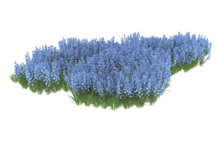 Téléchargez les photos : Field of grass isolated on white background. 3d rendering - illustration - en image libre de droit