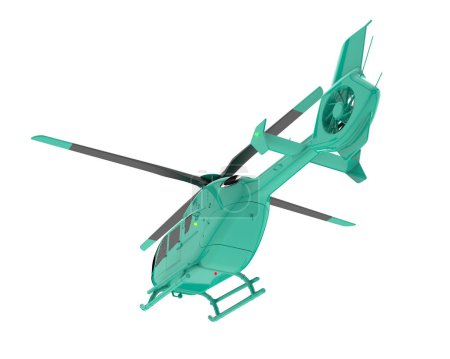 Téléchargez les photos : Realistic helicopter isolated on white background. 3d rendering - illustration - en image libre de droit