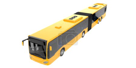 Photo for City bus isolated on background. 3d rendering - illustration - Royalty Free Image