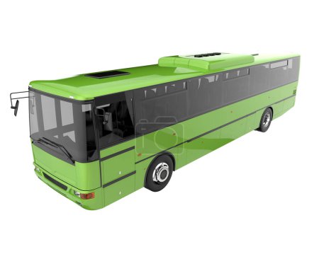 Photo for City bus isolated on background. 3d rendering - illustration - Royalty Free Image