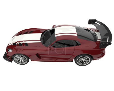 Téléchargez les photos : Muscle car isolated on white background. 3d rendering - illustration - en image libre de droit