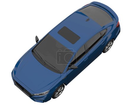 Photo for Modern car isolated on white background. 3d rendering - illustration - Royalty Free Image
