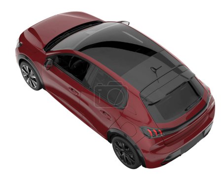 Photo for Modern car isolated on white background. 3d rendering - illustration - Royalty Free Image