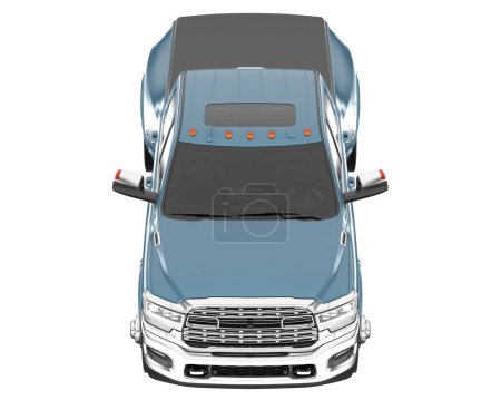 Téléchargez les photos : Pickup truck isolated on white background. 3d rendering - illustration - en image libre de droit