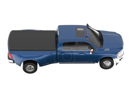 Téléchargez les photos : Pickup truck isolated on white background. 3d rendering - illustration - en image libre de droit