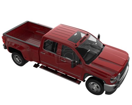 Foto de Pickup truck isolated on white background. 3d rendering - illustration - Imagen libre de derechos