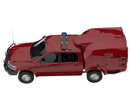 Foto de Pickup truck isolated on white background. 3d rendering - illustration - Imagen libre de derechos