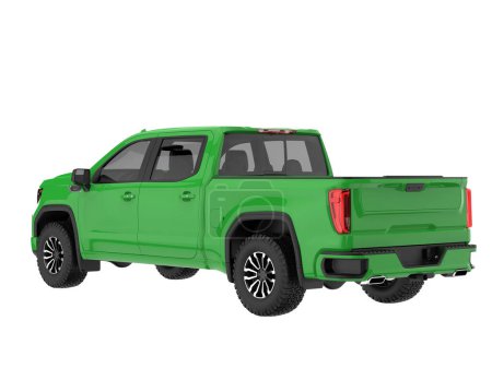 Photo for Pickup truck isolated on white background. 3d rendering - illustration - Royalty Free Image