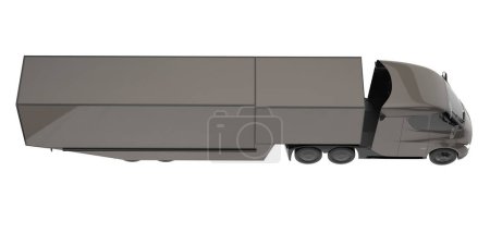 Téléchargez les photos : Cargo truck isolated on white background. 3d rendering - illustration - en image libre de droit