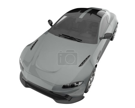Téléchargez les photos : Sport car isolated on white background. 3d rendering - illustration - en image libre de droit