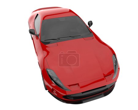 Téléchargez les photos : Sport car isolated on white background. 3d rendering - illustration - en image libre de droit