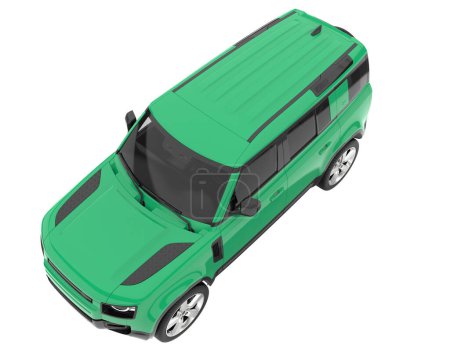 Foto de Realistic SUV isolated on white background. 3d rendering - illustration - Imagen libre de derechos