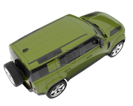 Foto de Realistic SUV isolated on white background. 3d rendering - illustration - Imagen libre de derechos