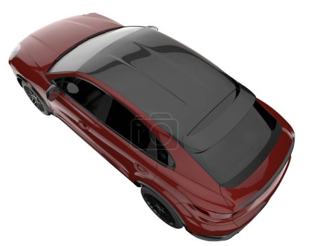Téléchargez les photos : Realistic SUV isolated on background with mask. 3d rendering - illustration - en image libre de droit