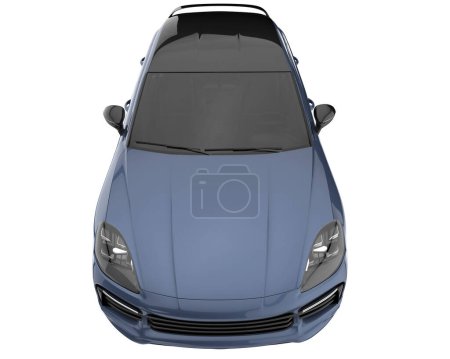 Téléchargez les photos : Realistic SUV isolated on background with mask. 3d rendering - illustration - en image libre de droit