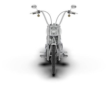 White motorcycle isolated on white background. 3d rendering - illustration