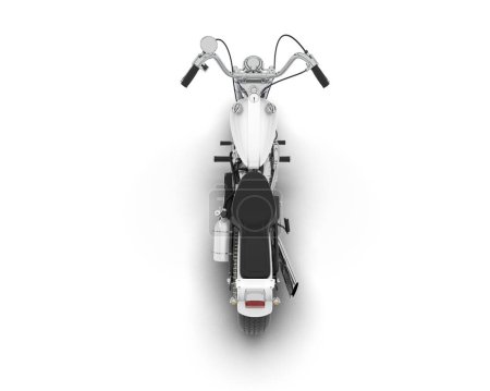 Foto de Moto blanco aislado sobre fondo blanco. representación 3d - ilustración - Imagen libre de derechos