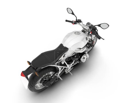 Photo for White motorcycle isolated on white background. 3d rendering - illustration - Royalty Free Image