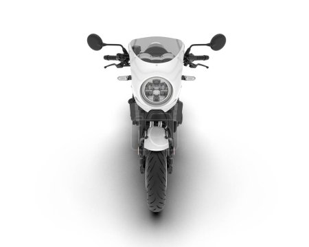 Foto de Moto blanco aislado sobre fondo blanco. representación 3d - ilustración - Imagen libre de derechos