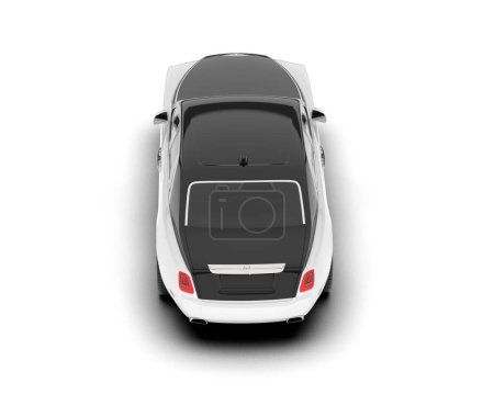 White city car isolated on white background. 3d rendering - illustration