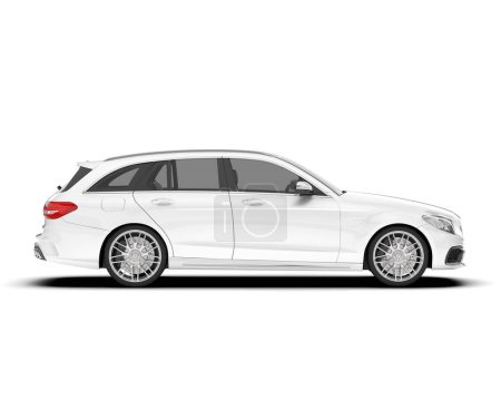 Photo for White city car isolated on white background. 3d rendering - illustration - Royalty Free Image